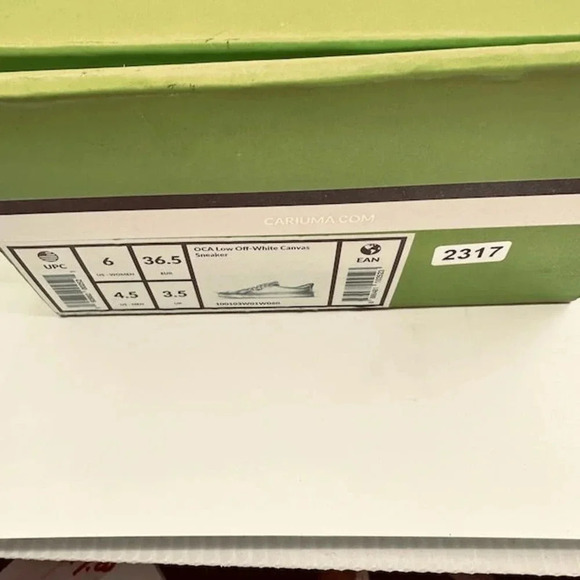 NEW Cariuma Oca Low Top Lace Up Organic Canvas Sneakers Off White Unisex W6 M4.5 - Picture 6 of 7